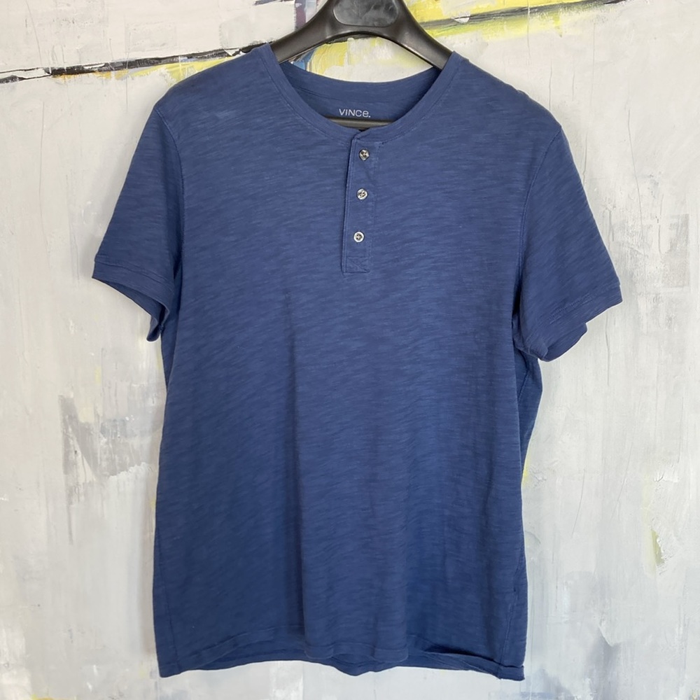 Vince Slub Cotton Short Sleeve Henley